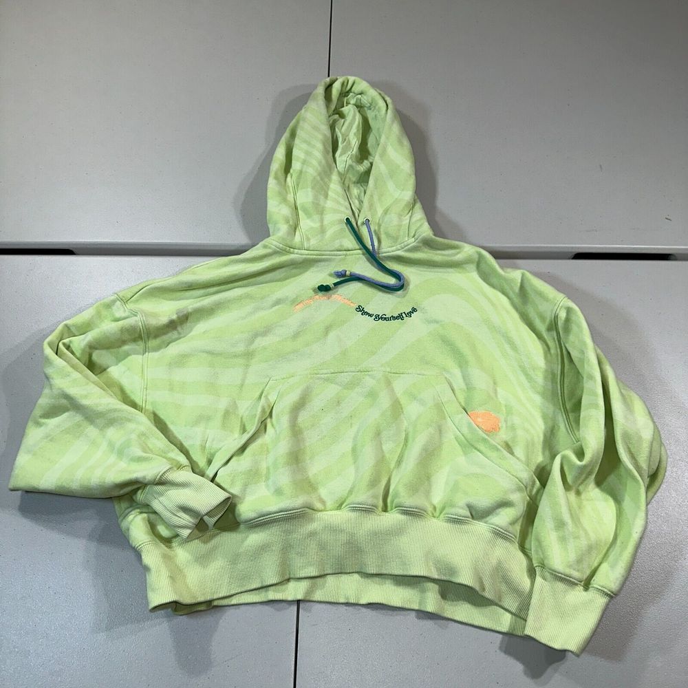 Nike Sportswear Phoenix Fleece Swirl Hoodie Women Medium Green Light CROPPED